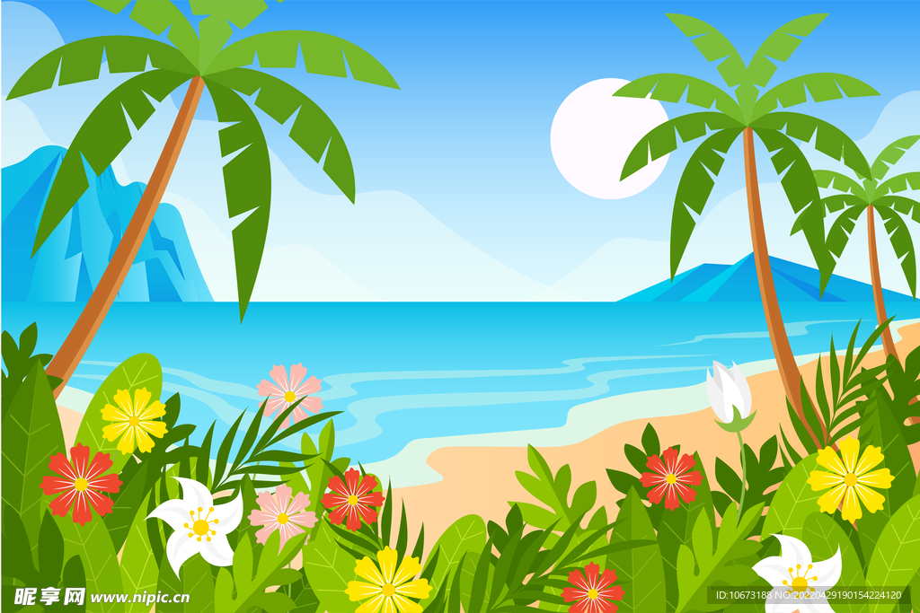 夏日沙滩背景