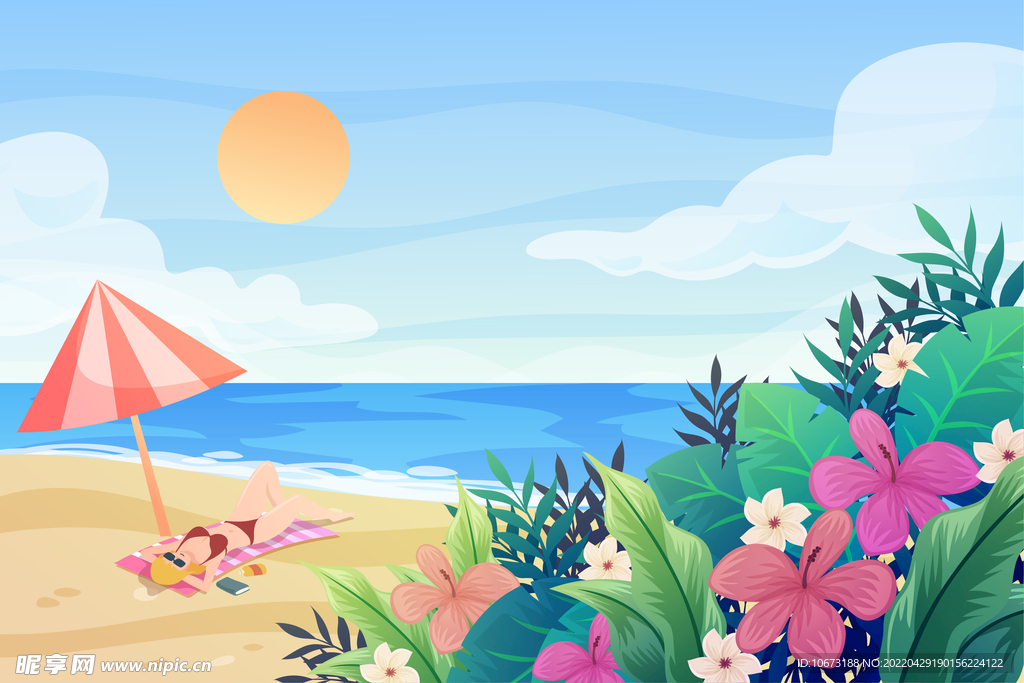 夏日沙滩背景