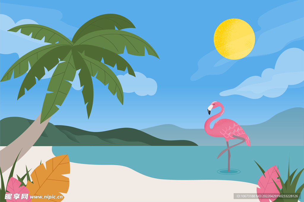 夏日风光背景