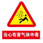 当心有害气体中毒标志