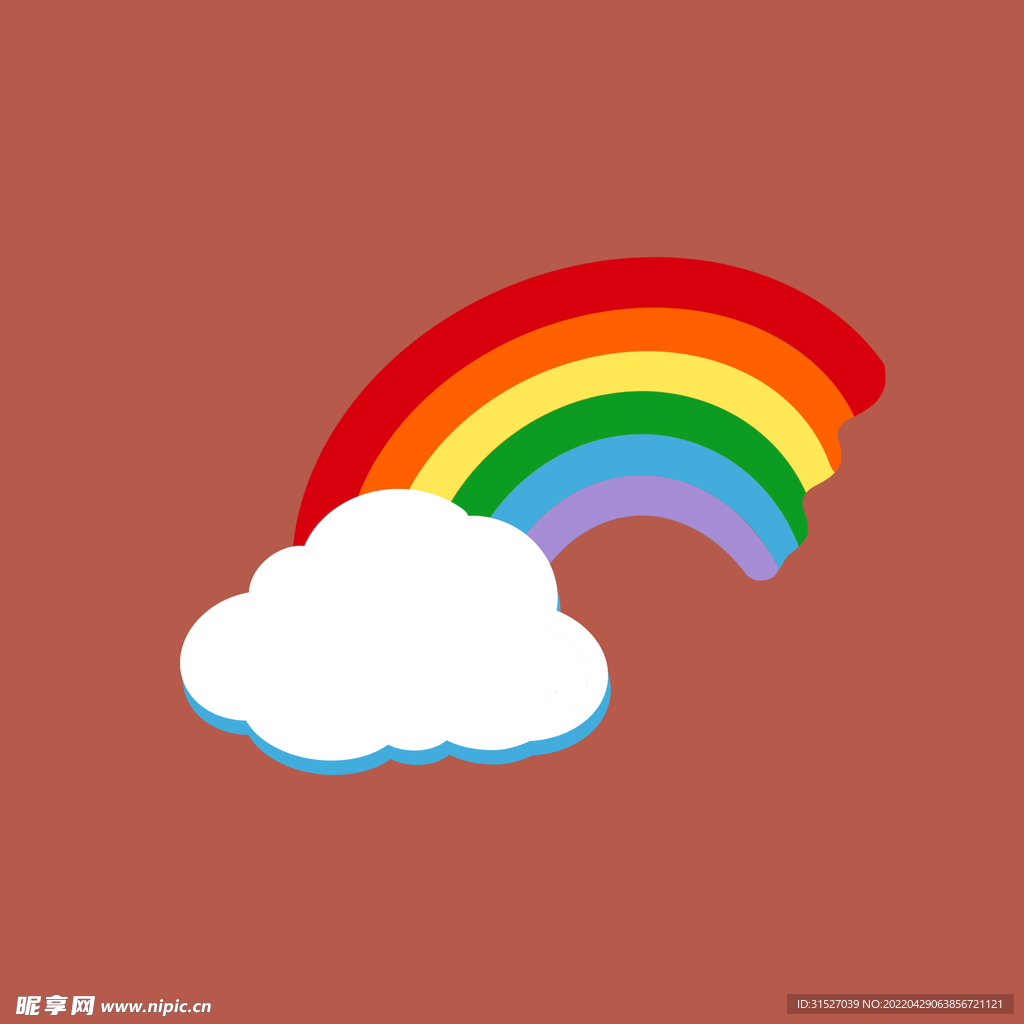 插画儿童节彩虹元素图片  