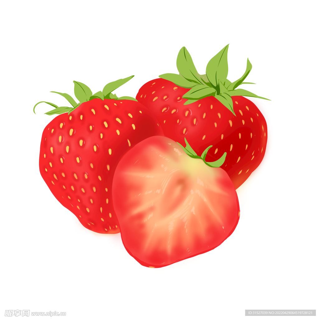 手绘卡通水彩水果草莓 