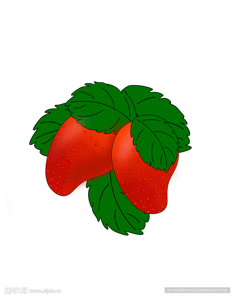 手绘儿童卡通草莓