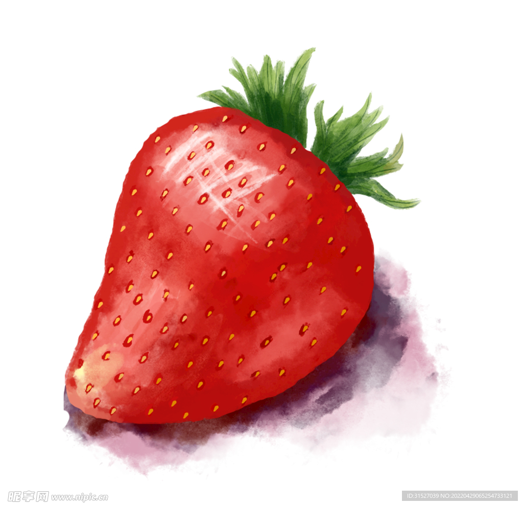 手绘卡通水彩水果草莓