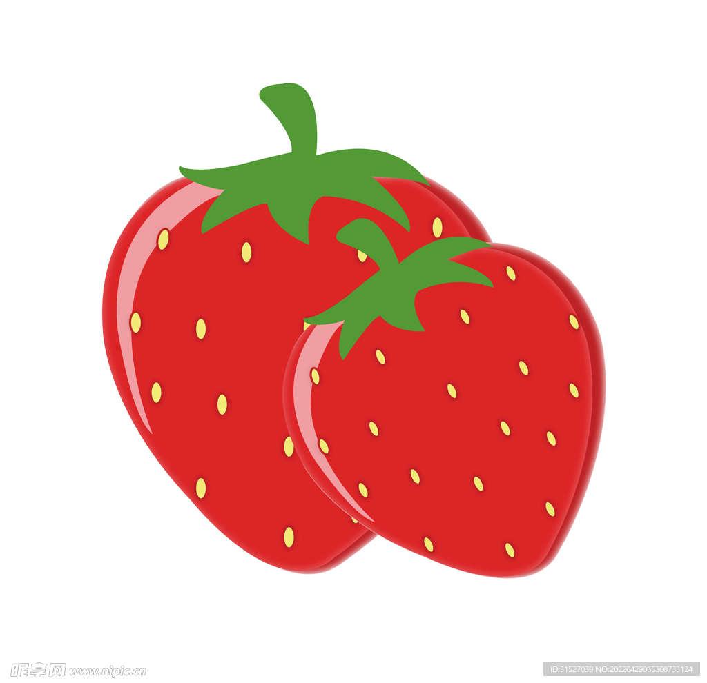 手绘卡通草莓红色水果简笔元素