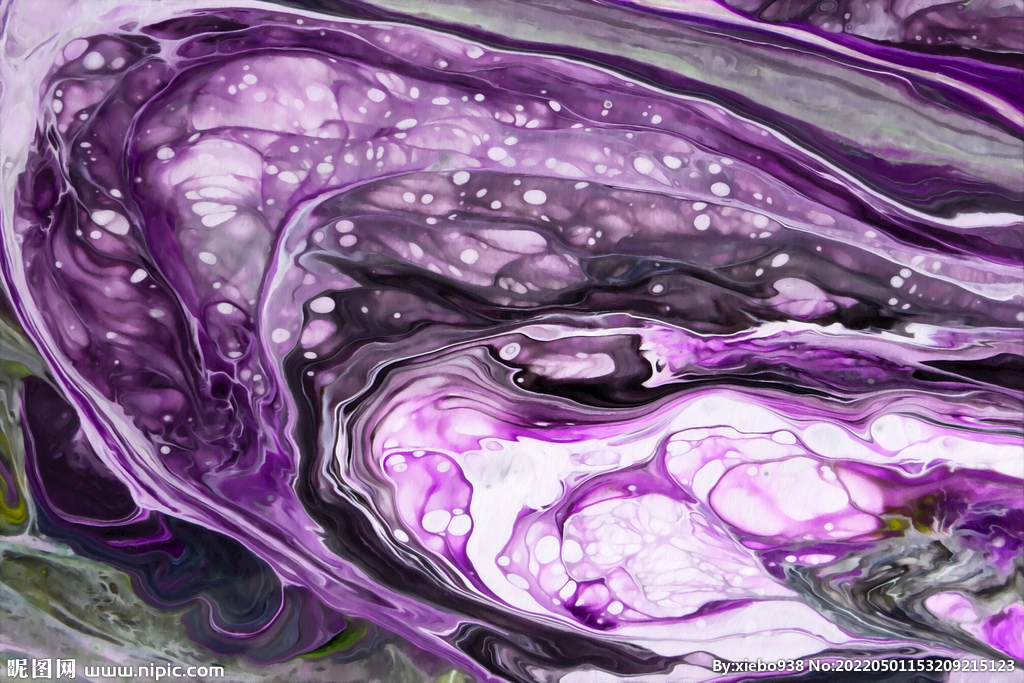紫色艺术抽象油画