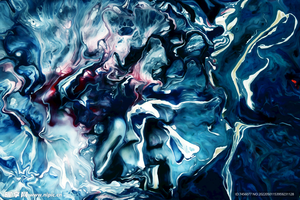 抽象蓝色水彩艺术油画背景