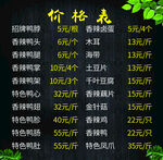 快餐价格表