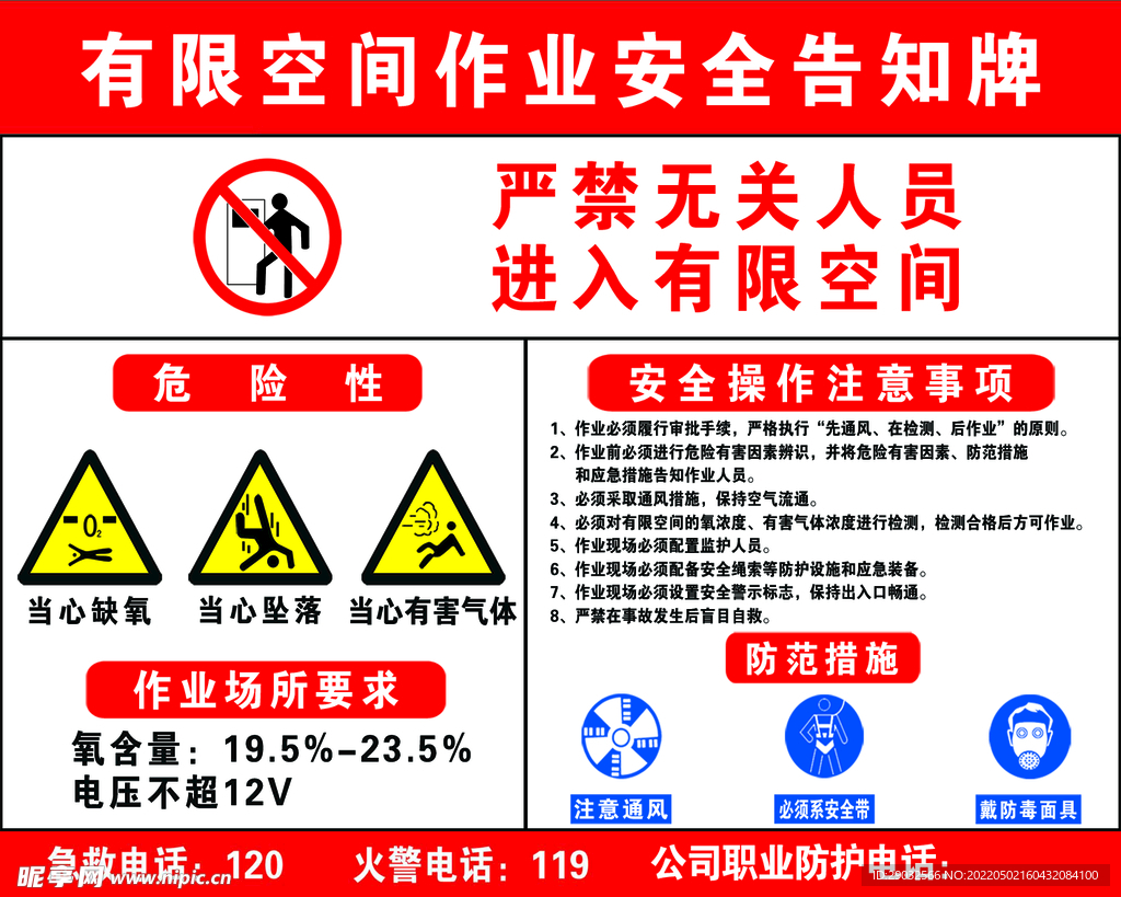 有限空间告知牌