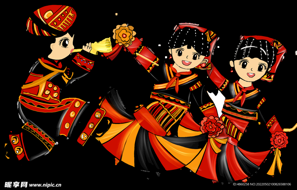 彝族跳舞小孩
