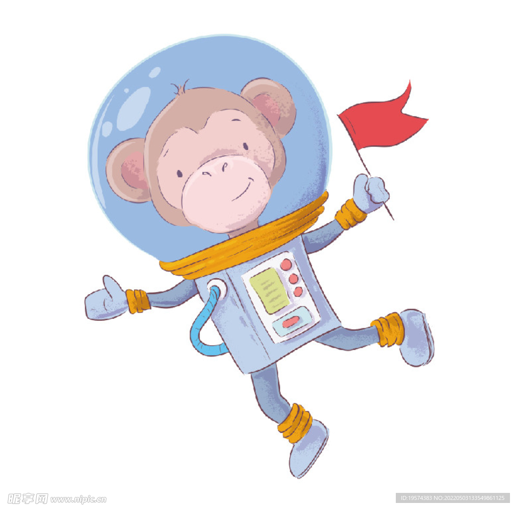 卡通动物猴子宇航员