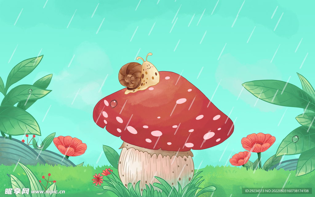 谷雨节气海报插画
