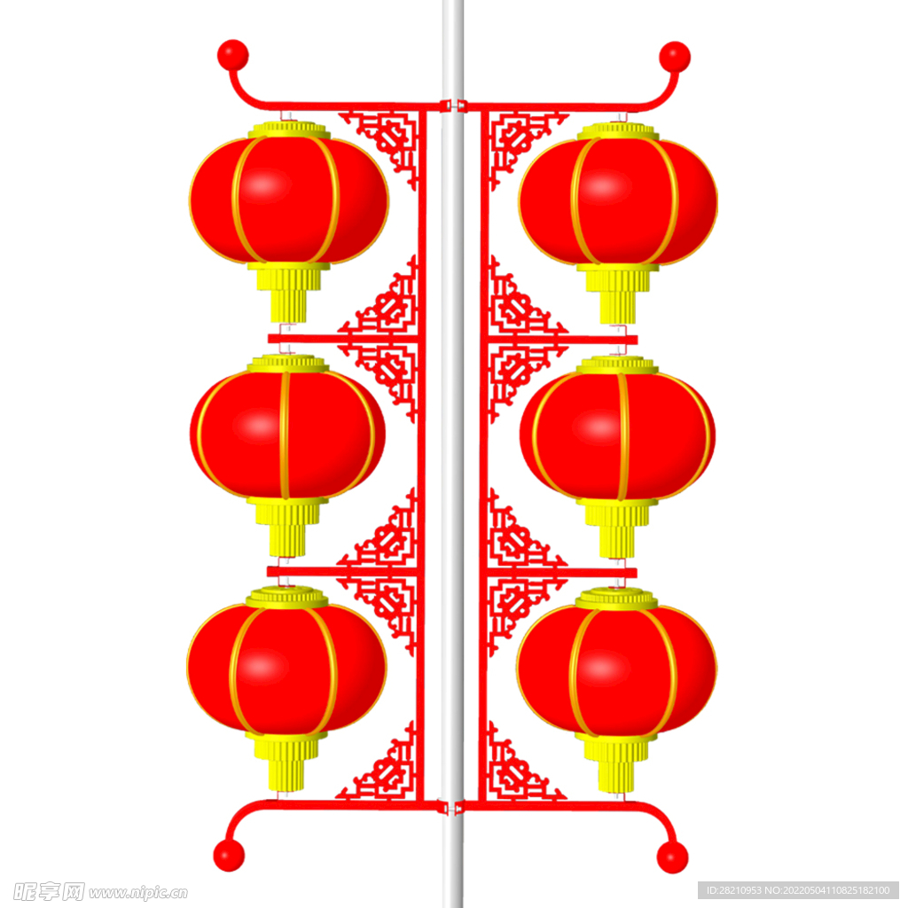 LED发光亚克力三连串灯杆灯笼