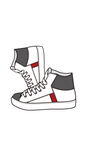 白色运动鞋清新线条形状鞋鞋带