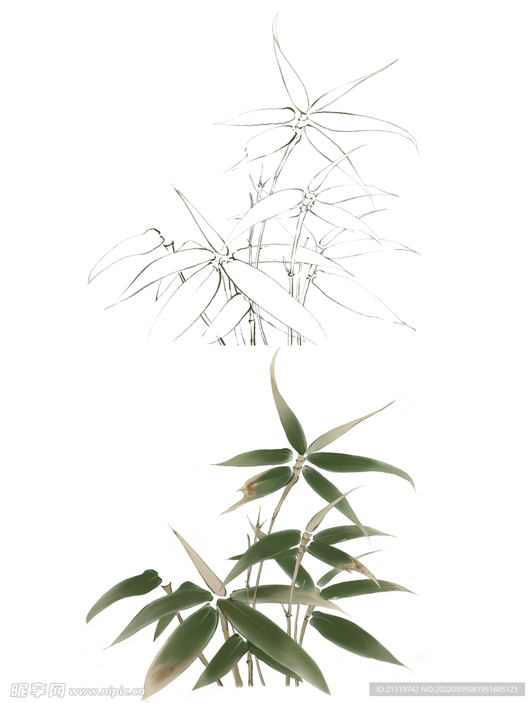 水墨风竹子素材