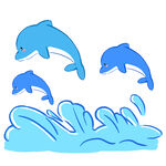 卡通海豚插画