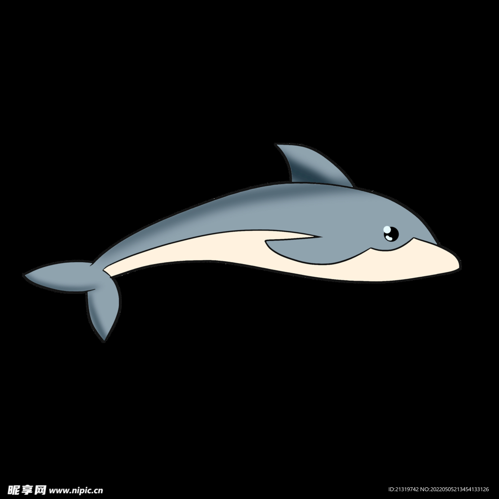 卡通手绘海豚