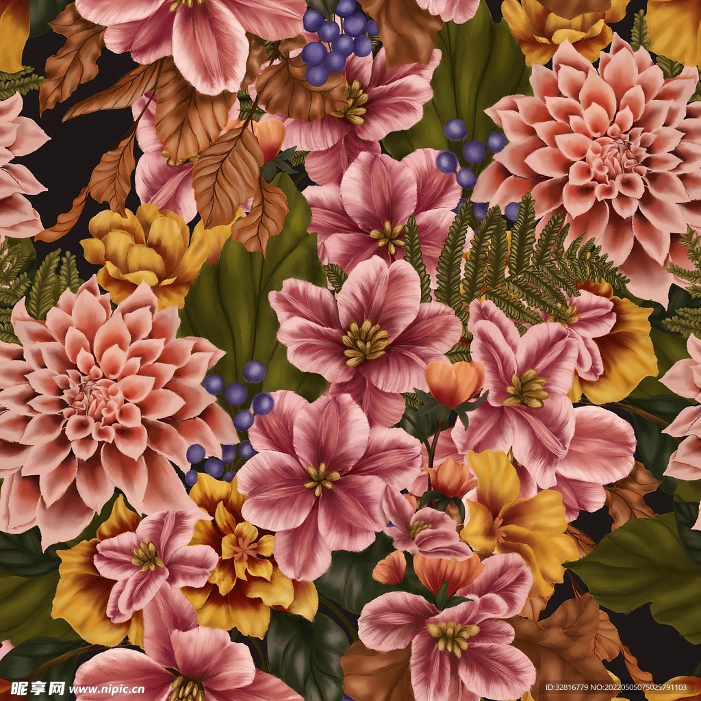 水彩花