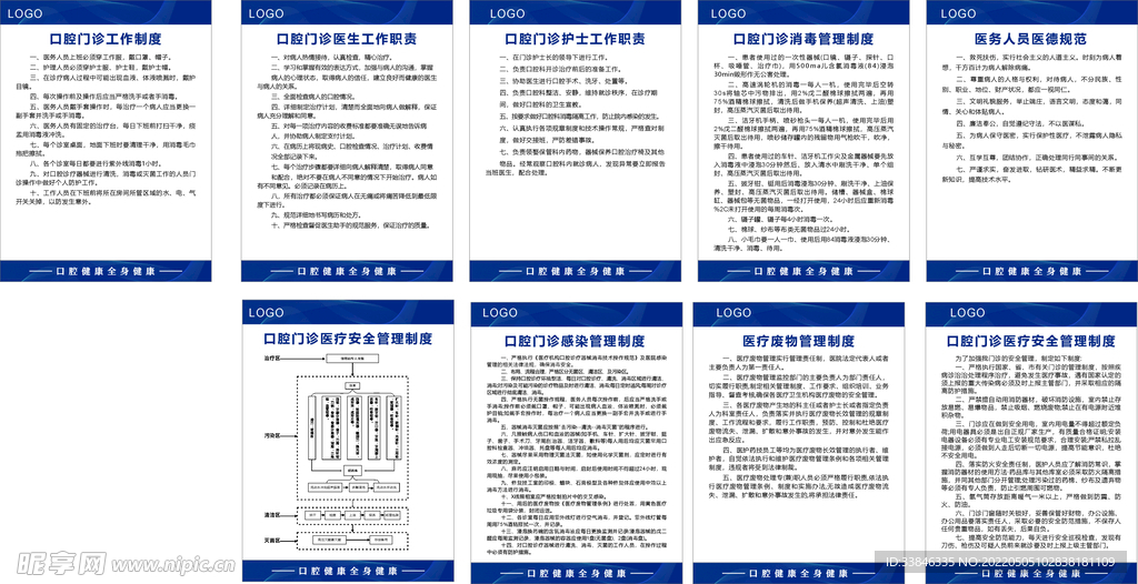 口腔门诊制度牌