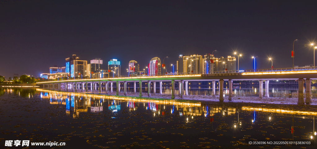 明月湖大桥夜景 