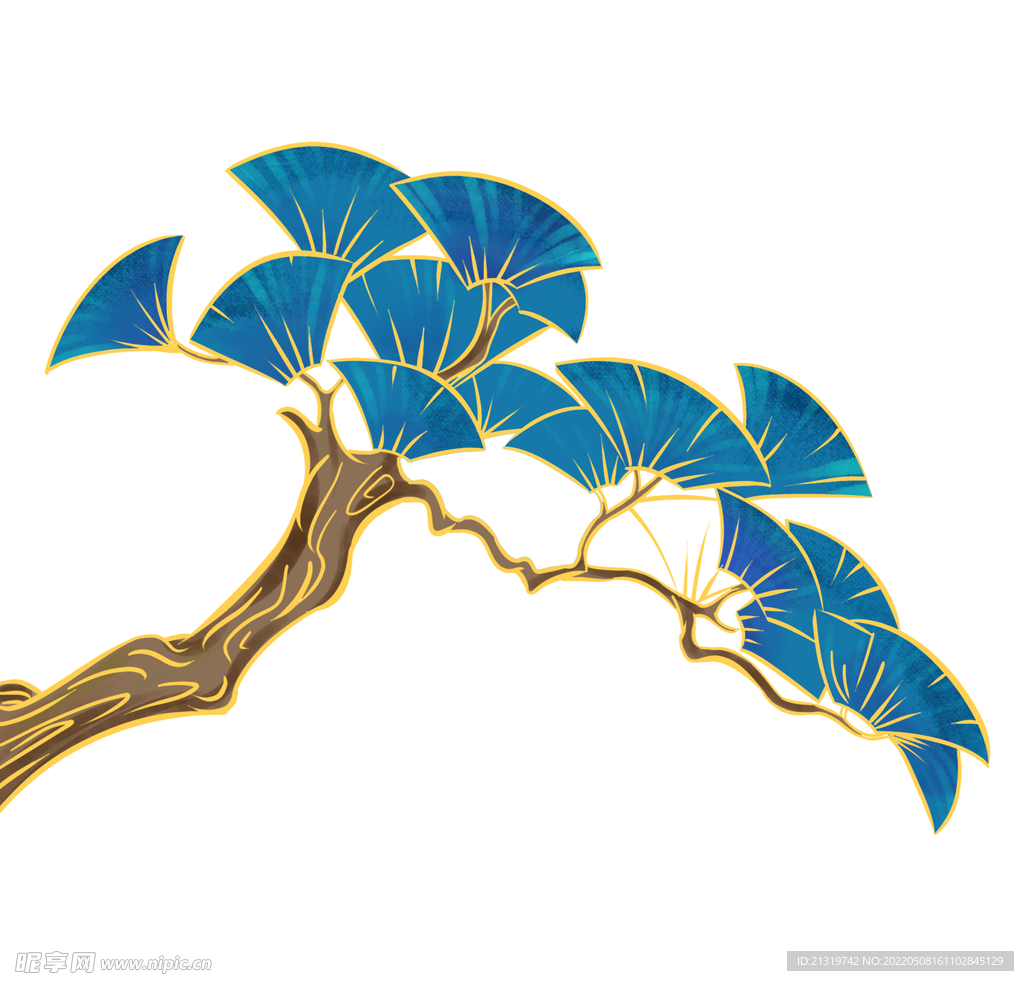 松树国潮插画