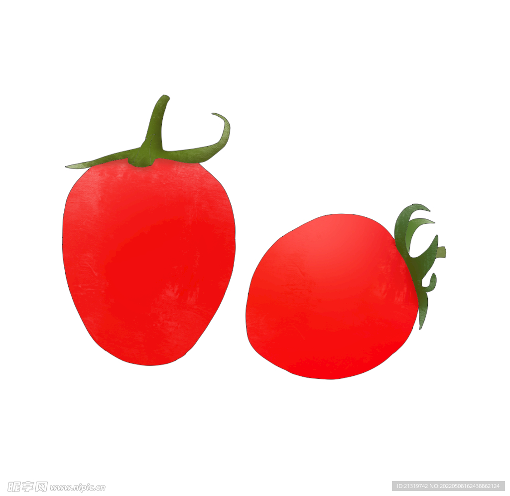 卡通水彩西红柿