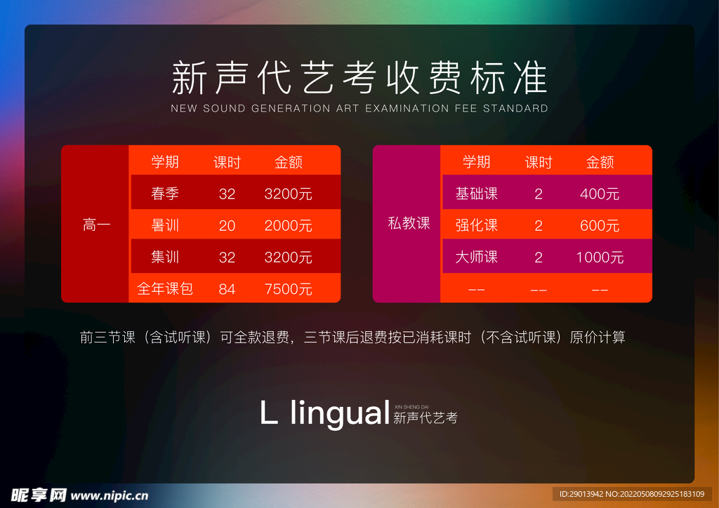 艺术价格表