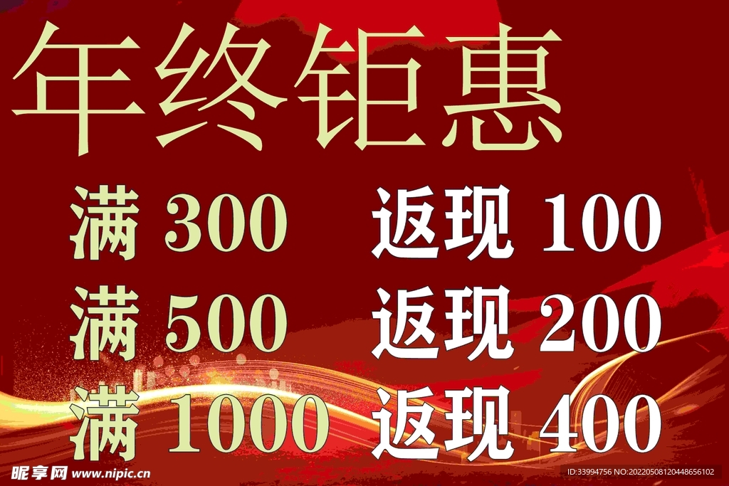 年终钜惠促销海报