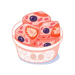 手绘插画炒酸奶夏季美食分层文件