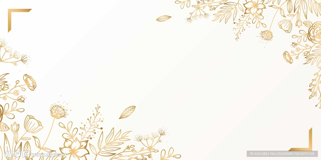 金色手绘花边
