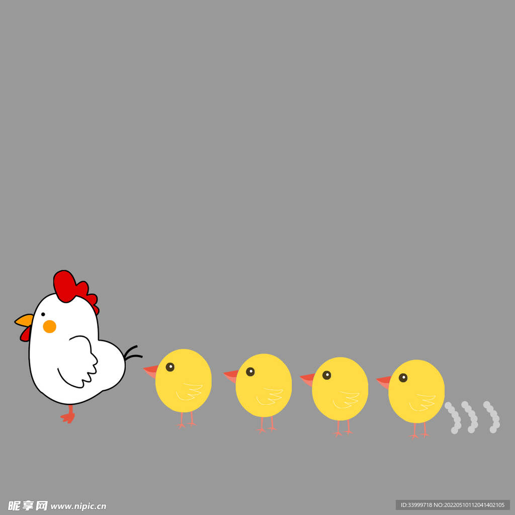 可爱小鸡排队