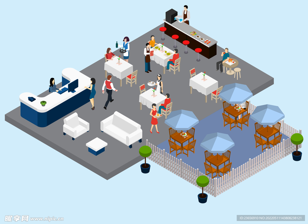 矢量卡通工作生活人物情景