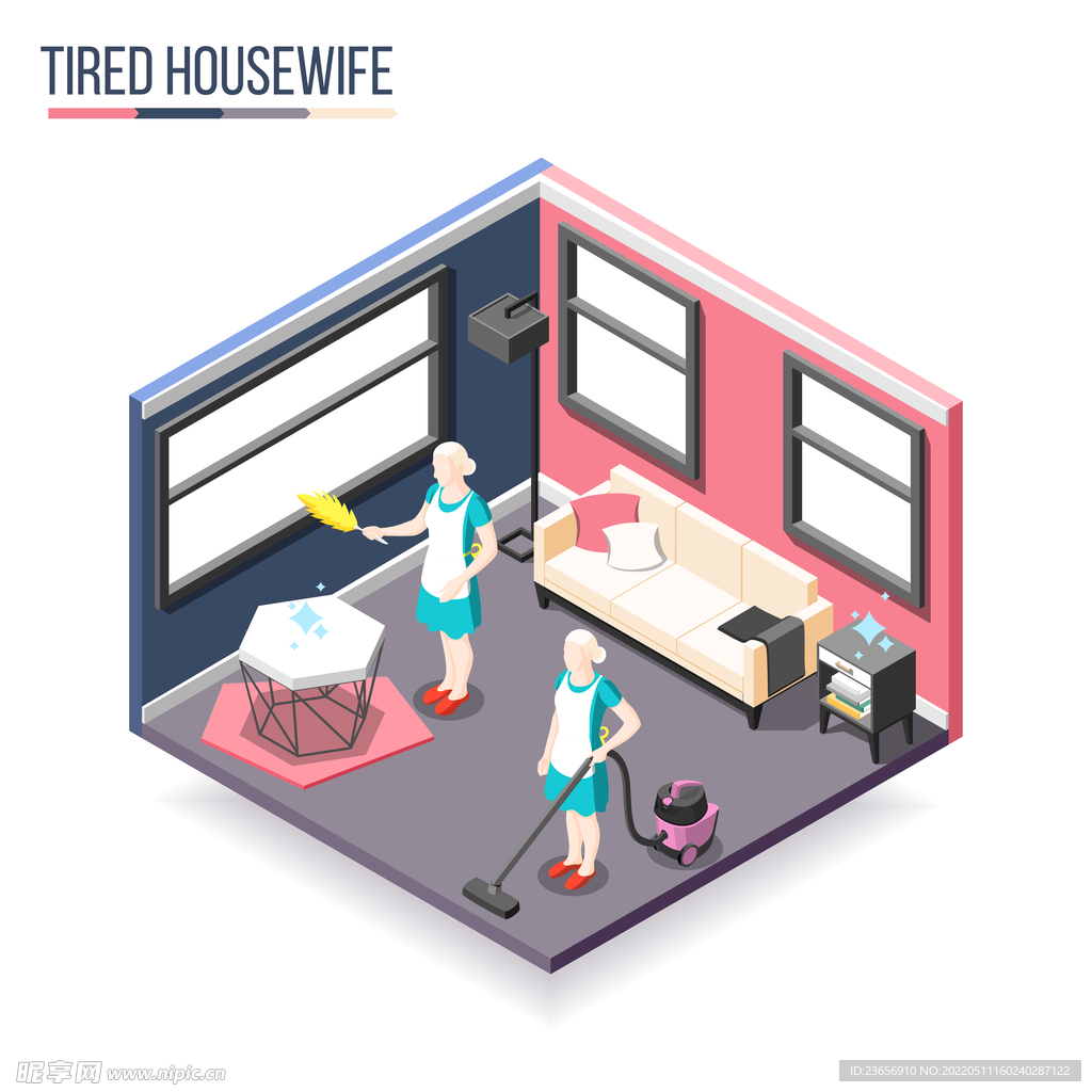 矢量卡通工作生活人物情景