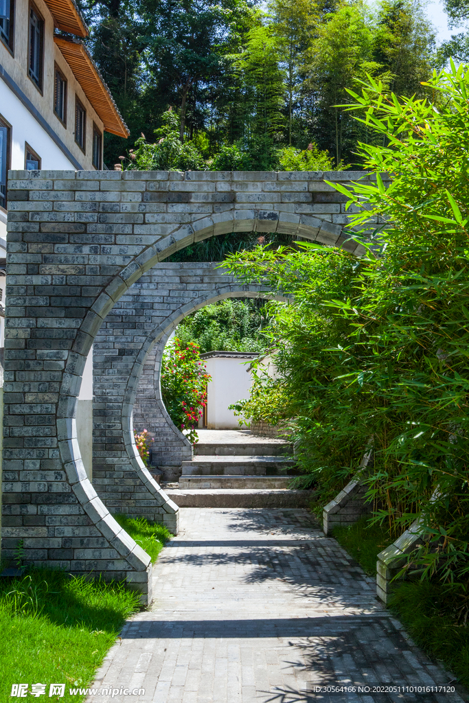 户外复古庭院建筑