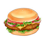 卡通手绘汉堡