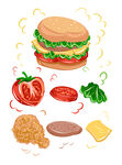 汉堡快餐插画