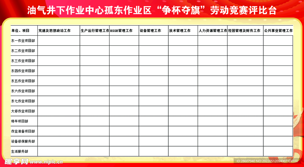 评比台版面