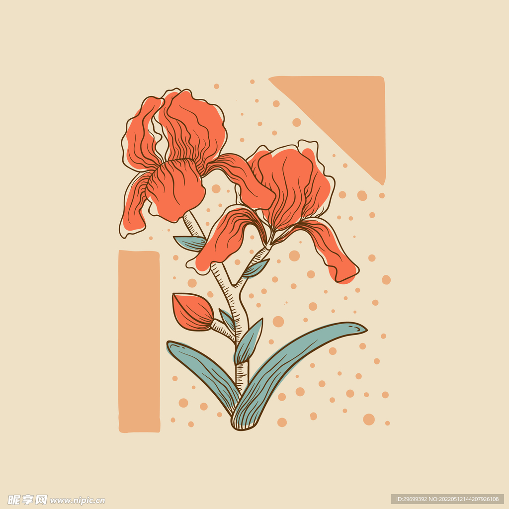 复古花卉