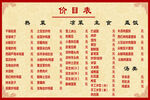 价目表