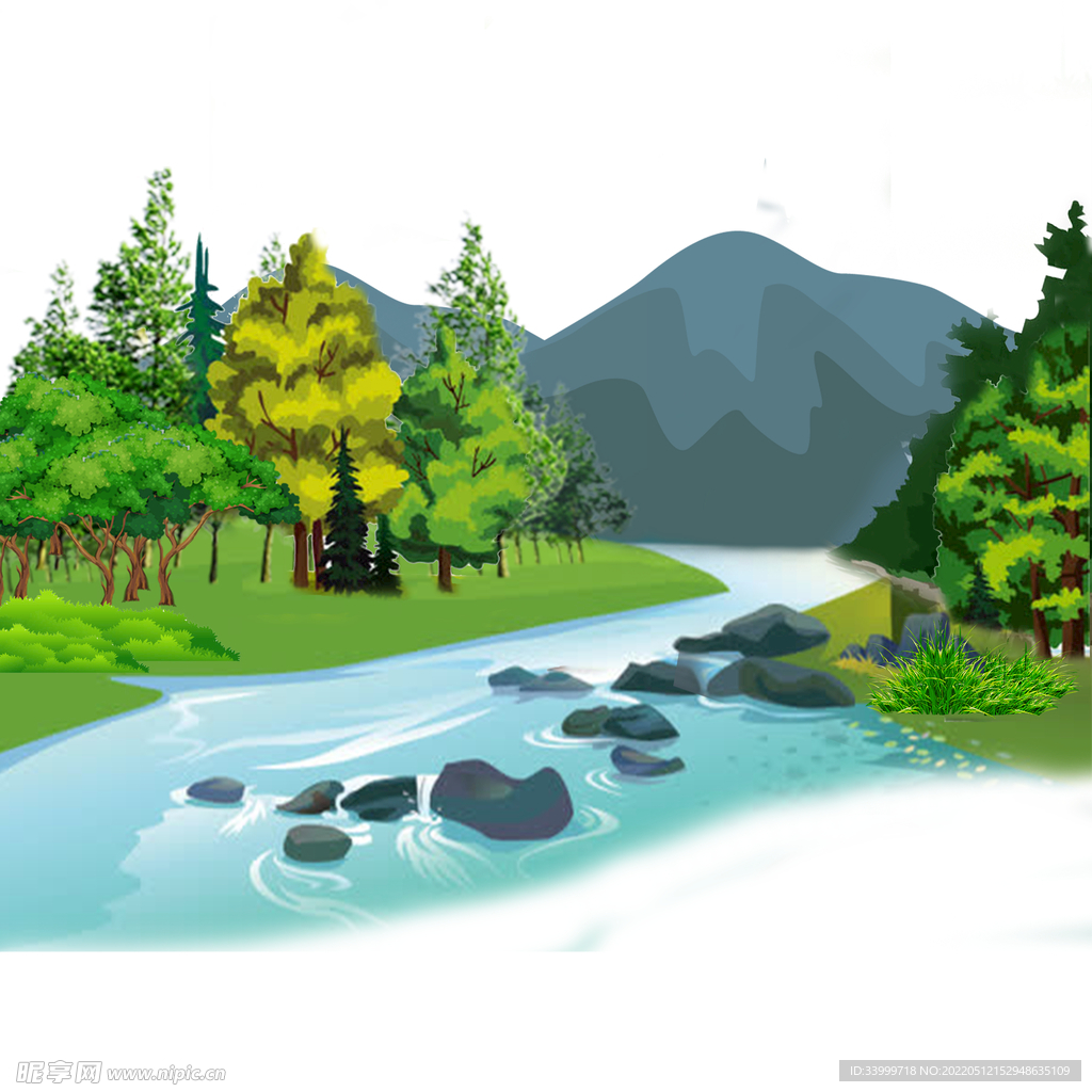 水彩山水画