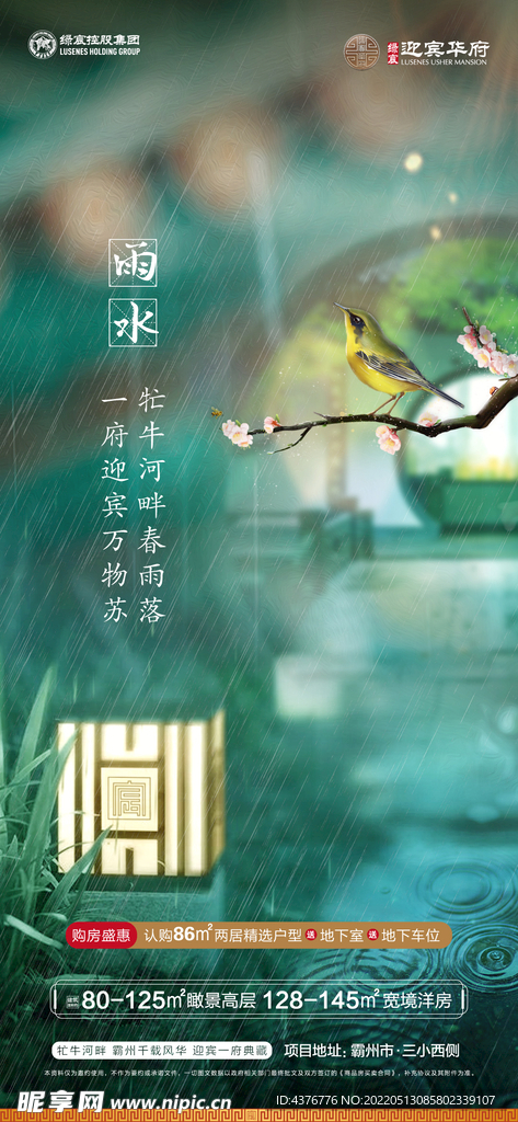 雨水节气海报