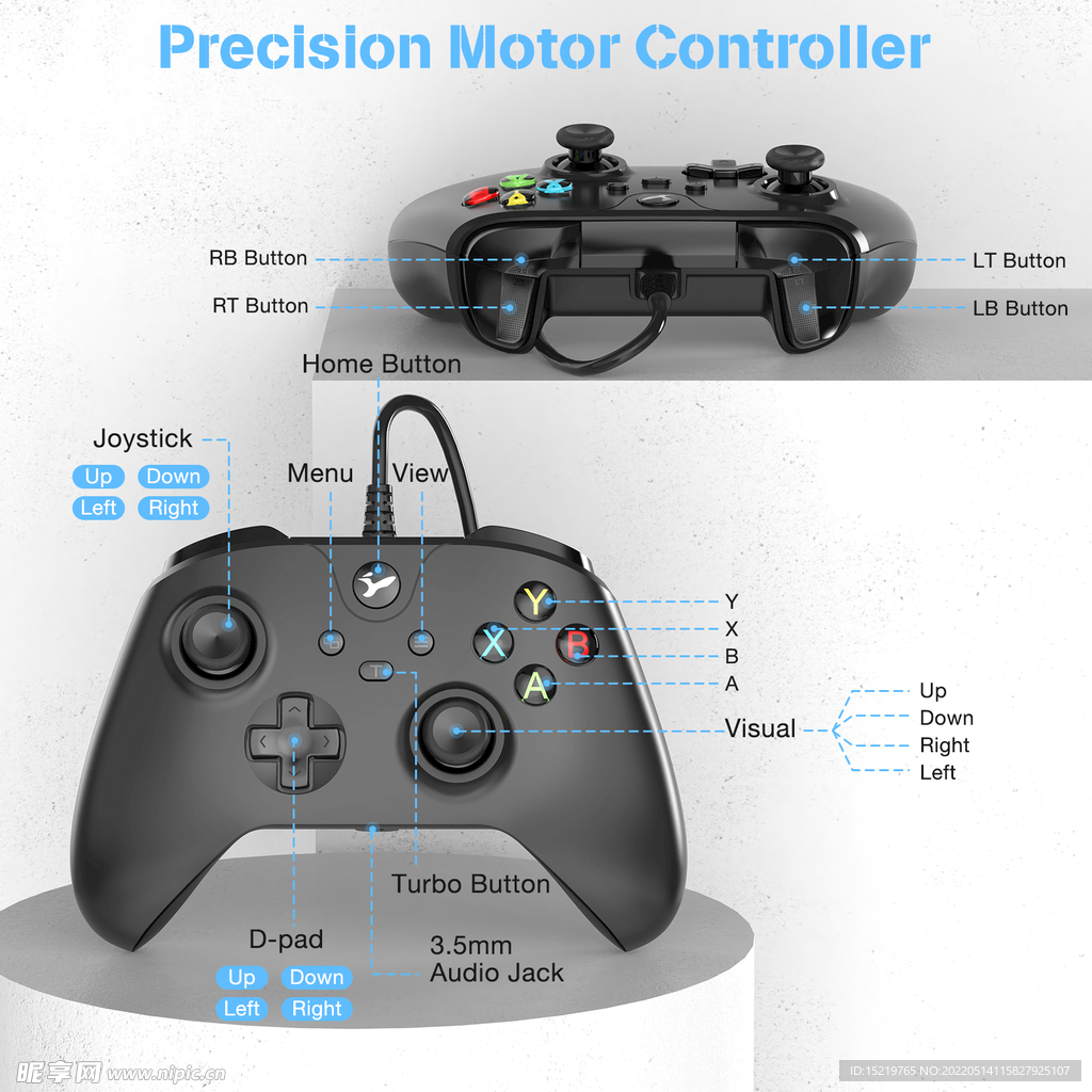 XBOX 有线手柄 各个部件图