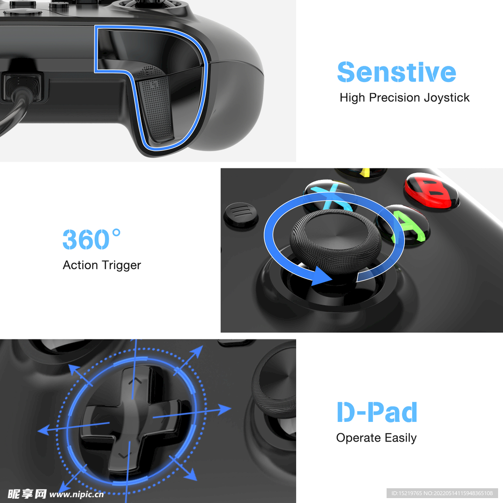 XBOX 有线手柄 细节图 