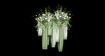 婚礼效果图手绘花艺吊顶素材绿白