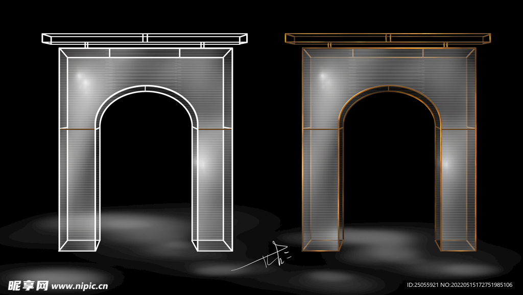 亚克力拱门婚礼素材
