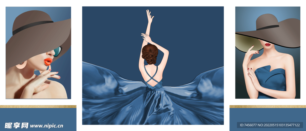 轻奢美女艺术装饰画