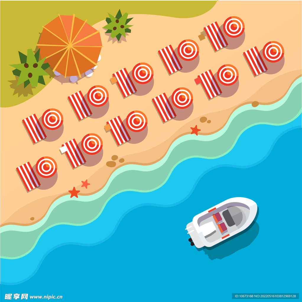 沙滩俯视图
