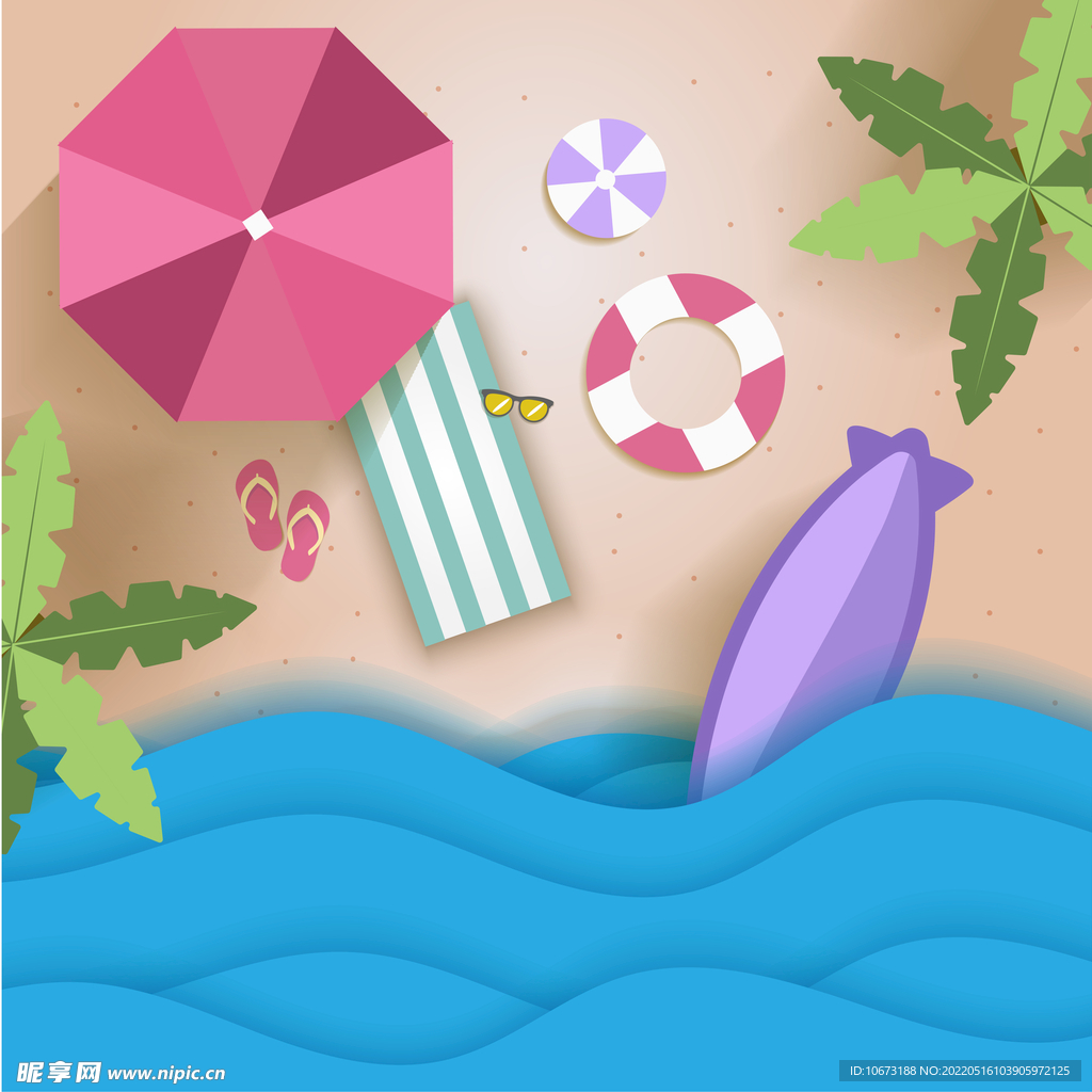沙滩俯视图