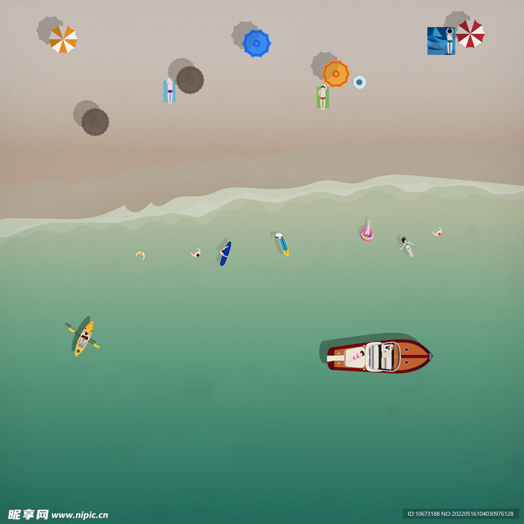 沙滩俯视图
