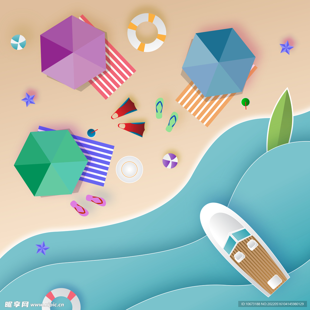 沙滩俯视图